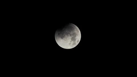 Partial lunar eclipse over Germany Stock Footage 125393616