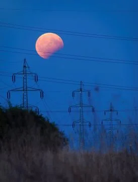 Partial lunar eclipse Stock Photos