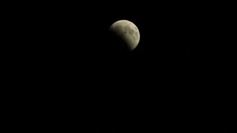 Partial lunar eclipse   Pt 11 Video stock 346318086