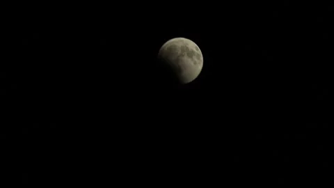 Partial lunar eclipse  Pt 6 Vídeo Stock 346783965