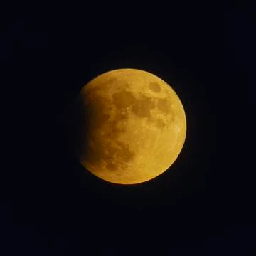 Partial Lunar Eclipse seen from Cadiz Spain Stock Photos