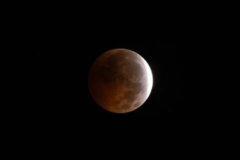 The partial lunar eclipse as seen in Senegal, Dakar - 28 Aug 2026 Stock Photos