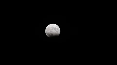 Partial lunar eclipse, south of France on Saturday October 28, 2023 Stock Footage 254330712