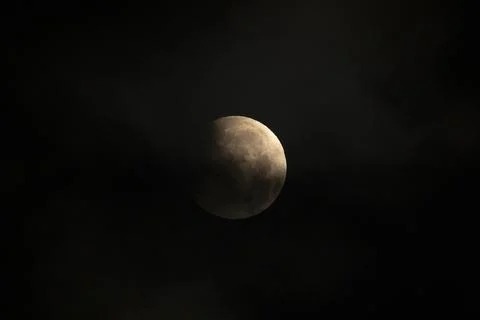 Partial lunar eclipse in Spain, A Coruna - 28 Aug 2026 Stock Photos