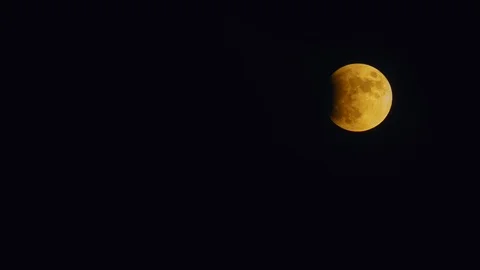Partial Lunar Eclipse Time-Lapse seen from Cadiz Spain Stock Footage 112451980