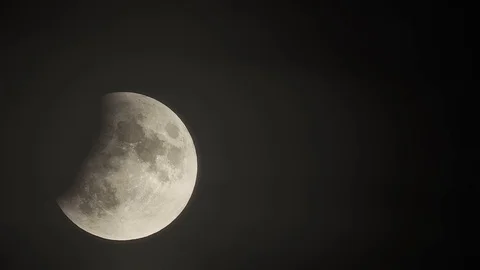 Partial Lunar Eclipse, Time Lapse At 1260mm Stock Footage 112514233