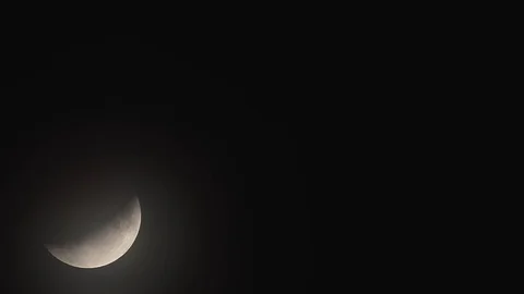 Partial Lunar Eclipse, Time Lapse At 840mm Stock Footage 112514368