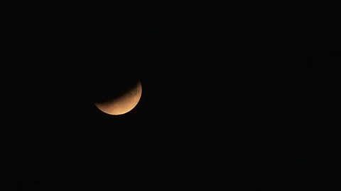 Partial Lunar Eclipse Time lapse 2019 UK Stock Footage 112515171