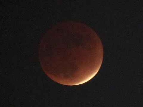 Partial lunar eclipse, Ulsan, Korea - 19 Nov 2021 Stock Photos