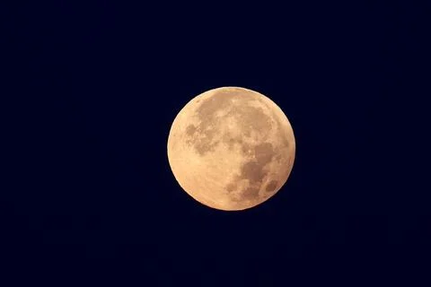 Partial lunar eclipse visible from Zgorzelisko Glade, Polana Zgorzelisko, Poland Stock Photos