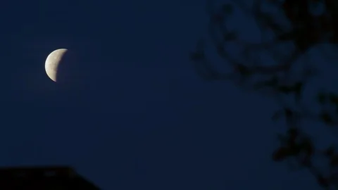 Partial Moon Eclipse of 2018 Timelapse Video stock 100430269