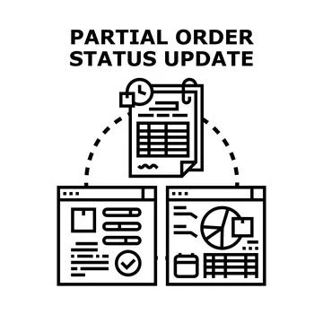 Partial order status update vector illustration concept Illustrazione stock
