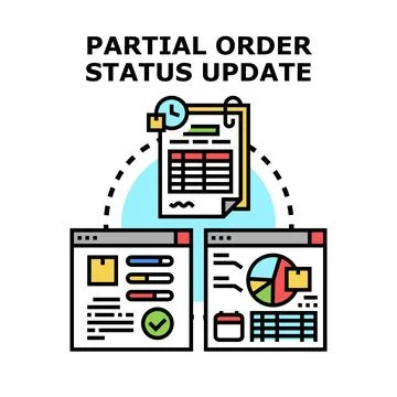 Partial order status update vector illustration concept Stock Illustration