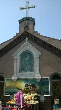 Partial picture of a oldest Portuguese church near Kolkata India Stock Photos