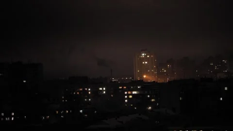 Partial Power Blackout Creating Light and Dark City Zones Video stock 327331212