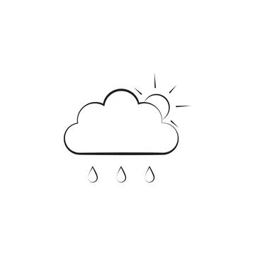 Partial rain sign icon. Elements of weather signs icon. Premium quality graphic Illustrazione stock