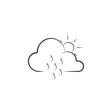 Partial rain sign icon. Elements of weather signs icon. Premium quality graphic Illustrazione stock