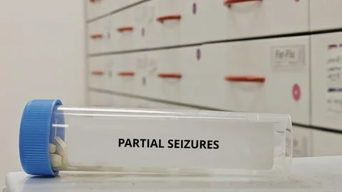 PARTIAL SEIZURES treatment tablets for control focal seizures and abnormal brain 스톡 사진