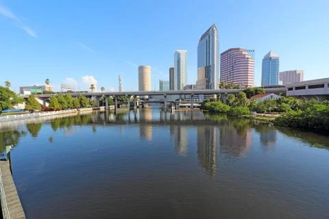 Partial skyline and USF Park in Tampa, Florida Stock Photos