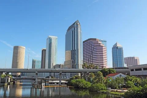 Partial skyline and USF Park in Tampa, Florida Stock Photos