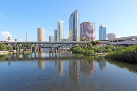 Partial skyline and USF Park in Tampa, Florida Stock Photos