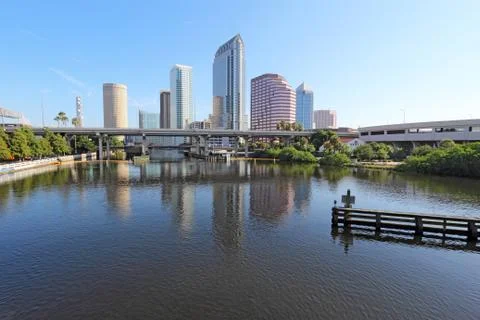 Partial skyline and USF Park in Tampa, Florida Stock Photos