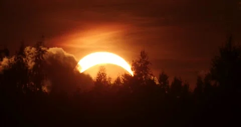 Partial Solar eclipse on 12th of August 2026 in Estonia, Northern Europe Stock Footage 342078030
