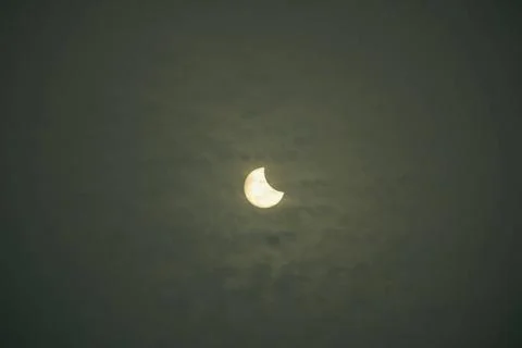 Partial solar eclipse on 1st August 2008 in Bombay Mumbai ; Maharashtra ; ... Stock Photos
