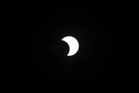 Partial solar eclipse on 2 October 2024 in Buenos Aires, Argentina, South Stock Photos