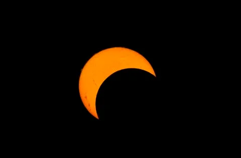 Partial solar eclipse of 2012. Stock Photos
