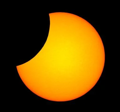 Partial solar eclipse 2020 Stock Photos