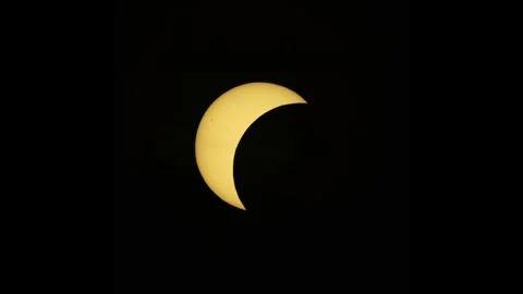 Partial Solar Eclipse 2026 Video stock 343385519