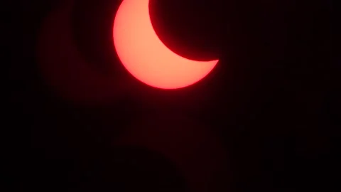 Partial Solar Eclipse and Cloud movement in Chiangmai, Thailand. Stock Footage 133210009