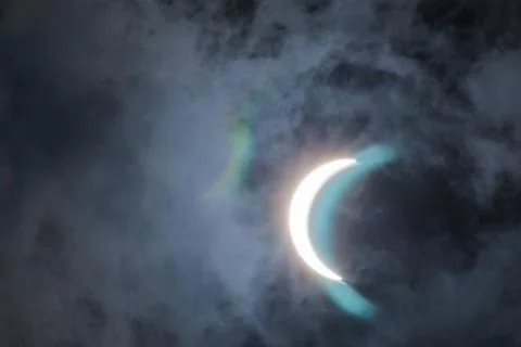 Partial Solar Eclipse August 21 2017 Fotos Stock