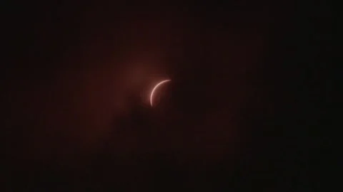 Partial Solar Eclipse Austin Texas With Clouds Stock Footage 271400538