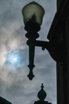 Partial solar eclipse in Azores, Angra Do Heroismo, Portugal - 29 Mar 2025 Stock Photos
