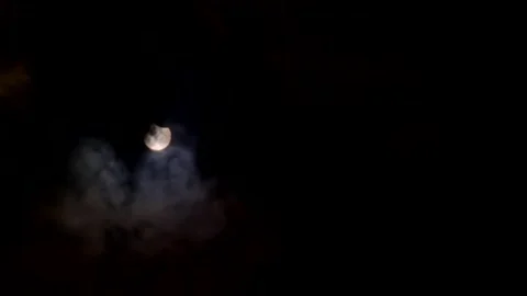 Partial solar eclipse behind the clouds. From the Czech Republic 12.06.2021 Stock Footage 155450261