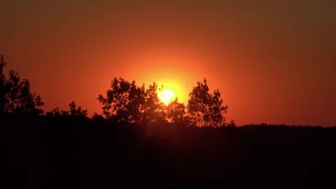 Partial Solar Eclipse Captured From Mountain Peak at Sunset Today Stock Footage 343845458