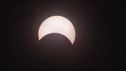 Partial solar eclipse close up Stock Footage 130881001