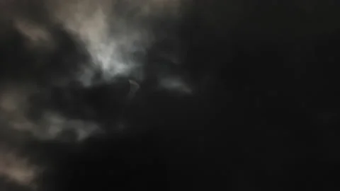 Partial Solar Eclipse, Cloudy Stock Footage 230184158