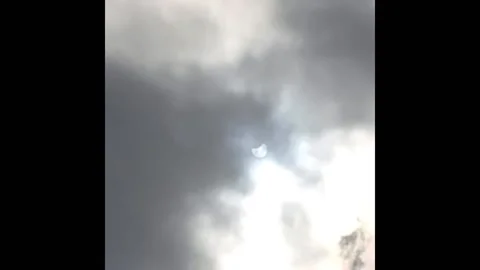 Partial solar eclipse in Dublin, Ireland Stock Footage 170448252