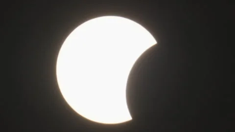 Partial Solar Eclipse filmed in Northern Spain, August 2026. Stock Footage 346816869
