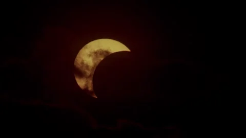 Partial solar eclipse Stock Footage 346432056