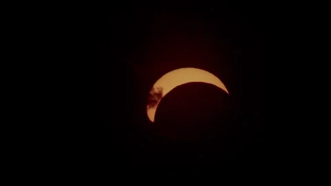 Partial solar eclipse Stock Footage 346432087