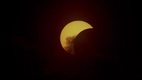 Partial solar eclipse Stock Footage 346432209