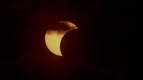 Partial solar eclipse Stock Footage 346432262