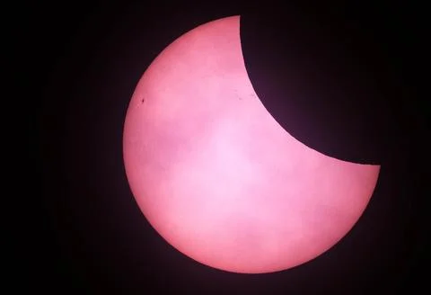Partial solar eclipse from Greenwich Observatory in London, United Kingdom - 29  Stock Photos
