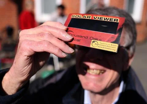 Partial solar eclipse from Greenwich Observatory in London, United Kingdom - 29  Stock Photos