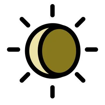 Partial Solar Eclipse Icon Иллюстрация