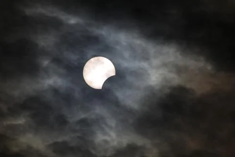 Partial Solar Eclipse in Istanbul, Turkey Fotos Stock